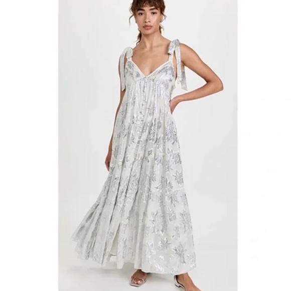Rococo Sand Dresses & Skirts - ⭐️Ricoco Sand Elia Jacquard Silver Shimmer Maxi Dress⭐️